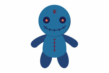 Detailed Smiling Voodoo Doll Illustration