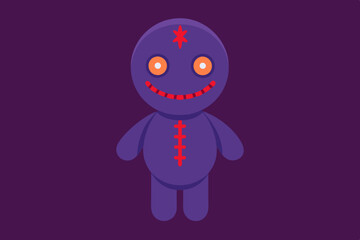 Detailed Smiling Voodoo Doll Illustration