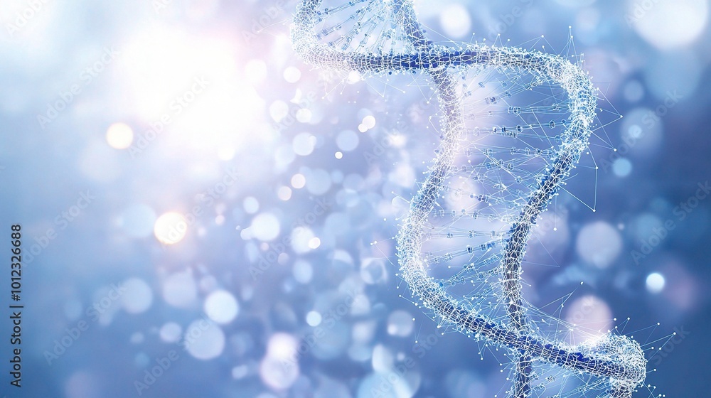 Poster abstract dna structure with bokeh background