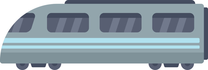 Minimalist vector illustration featuring a modern high speed train, providing fast and efficient public transportation