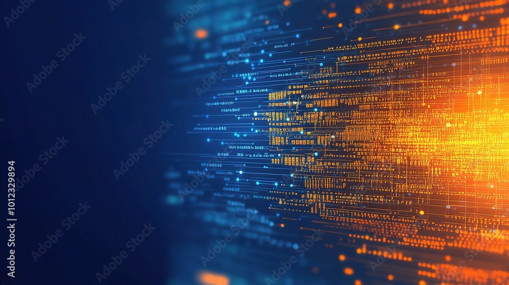 Aufkleber abstract digital data visualization background