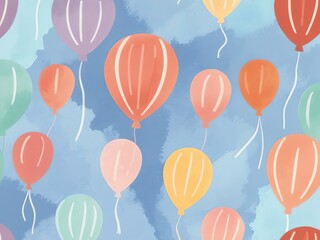 Colorful Balloons Floating in the Sky