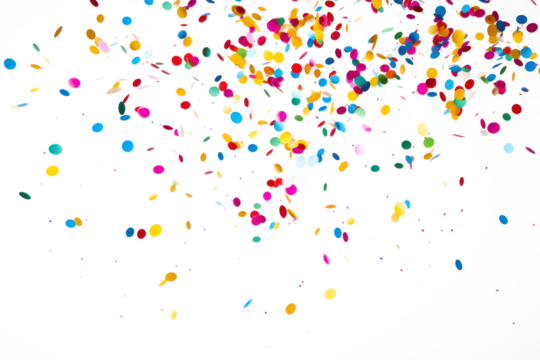 PNG Colored confetti flying backgrounds white background celebration.