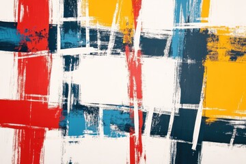 Abstract brush marks forming a geometric grid pattern with bold, straight lines