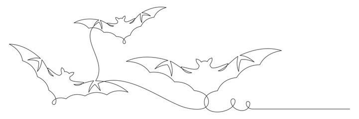 bat line art style for Halloween day