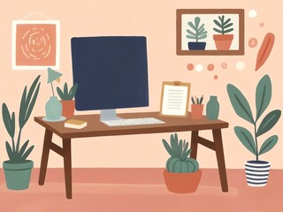 A Colorful and Cozy Workspace