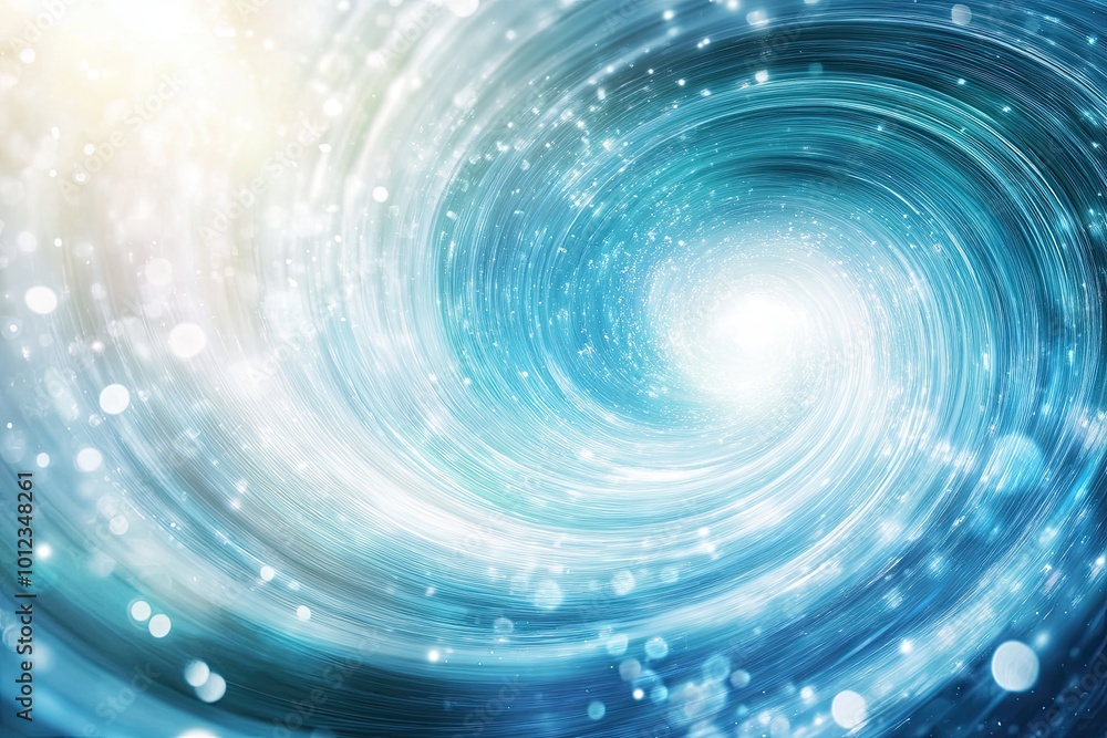 Poster exploring cosmic swirls and light patterns in a mesmerizing digital universe at night