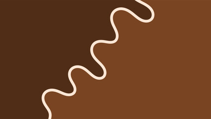 minimalist abstract image featuring a white wavy line on a brown gradient background.