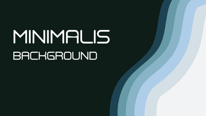 minimalist background image featuring a gradient of blue and white waves on a dark green background.