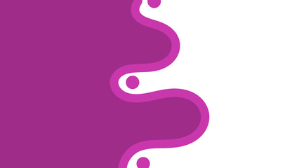 vibrant abstract design with a curvy magenta pattern on the left side, contrasting with a clean white background. The wavy lines create a dynamic, modern, and playful visual effect.