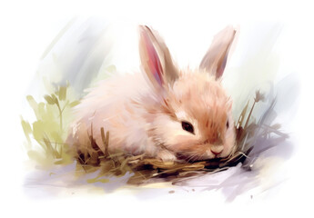PNG Cute baby bunny drawing animal rodent.