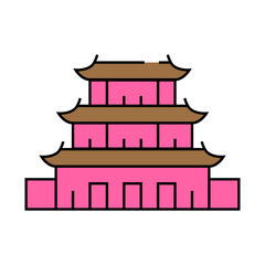 Obraz premium puning temple, china line icon vector. puning temple, china sign. isolated symbol illustration