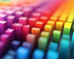 Fototapeta premium Brightly colored bar charts with dynamic movements, perfect for illustrating stock market trends or colorful banking information