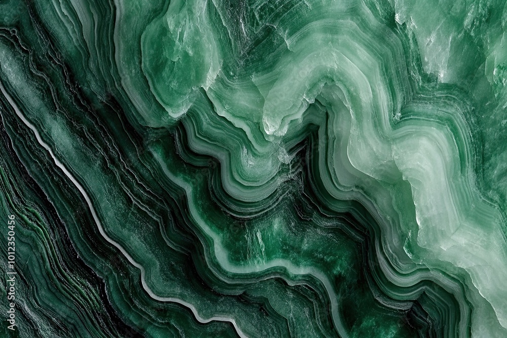 Poster intricate jade texture with swirling patterns showcasing luxurious green hues and unique formations