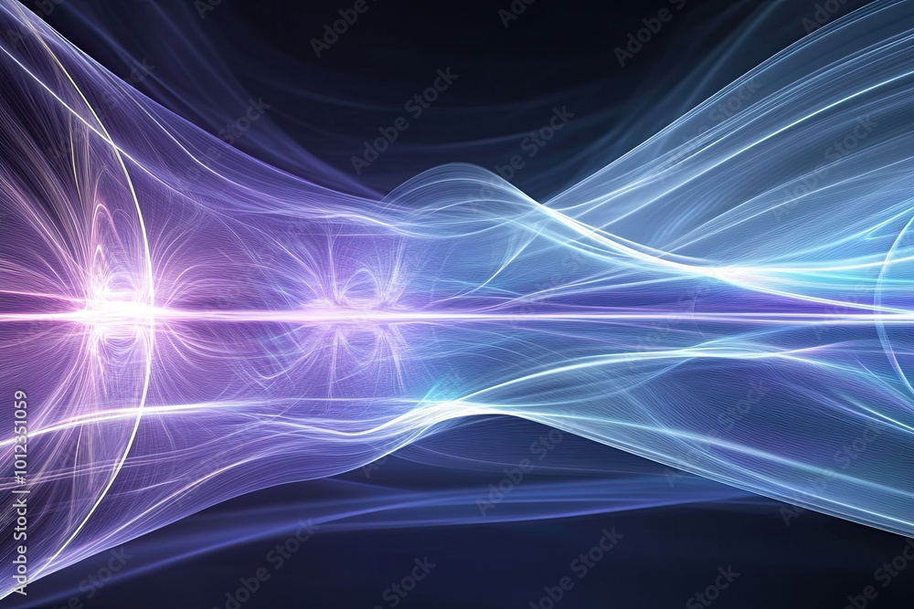 Poster Dynamic Visualization of Quantum Waves Illustrating the Interconnected Nature of the Universe