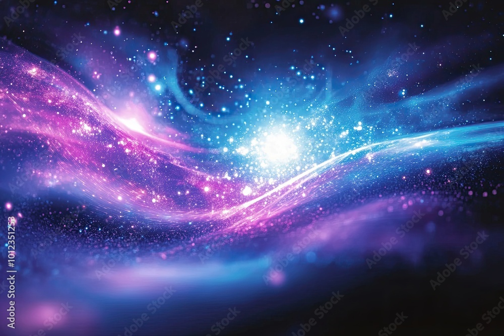 Poster Exploring the Vibrant, Cosmic Waves of the Universe in a Modern Visual Representation