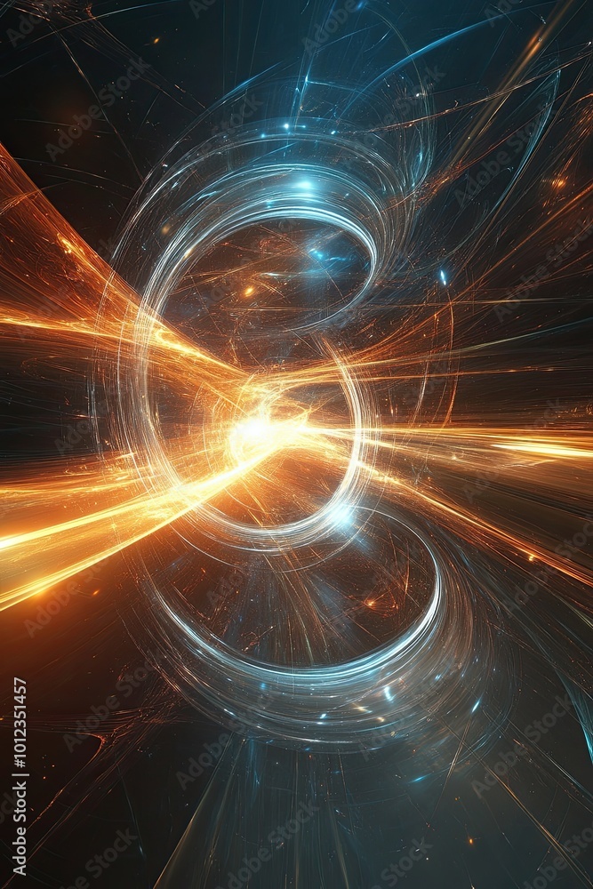Poster vibrant quantum representation of energy dynamics in the modern digital universe