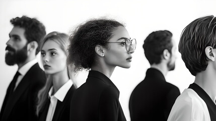 Obraz premium Professional businesspeople standing in line 