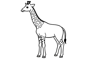 Obraz premium Animal Giraffe Sublimation Designs - Vector, Cartoon, Clipart, Line Art for Graphics & Print, Animal giraffe sublimation, vector, cartoon, and clipart for digital graphics and print use