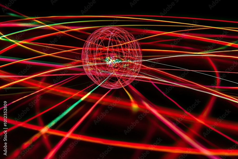 Aufkleber exploring the concept of quantum entanglement through colorful abstract representations