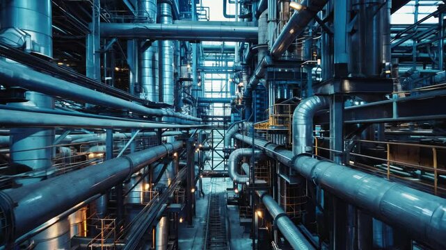 piping, pipeline construction oil and gas industrial video 