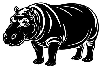 Fototapeta premium Animal Hippo Sublimation Designs: Vector Illustrations, Cartoons, Clipart, Line Art, Hippo sublimation designs: vector, clipart, cartoons, and line art for digital products and prints.