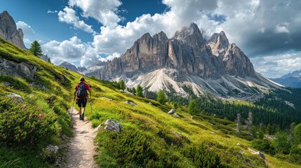 Obraz premium Hiking Adventure in the Dolomites