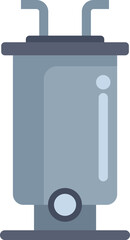 Simple icon of a boiler supplying hot water for heating and sanitary purposes, essential for comfortable living