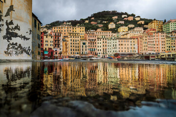 Fototapeta premium The beautiful old fishermen village of Camogli, nearby Genoa.