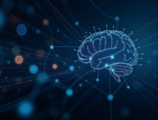 Digital background perfect for tech processes, neural networks, artificial intelligence, data transfer and security, digital storage, multimedia presentations, scientific studies, education, etc.