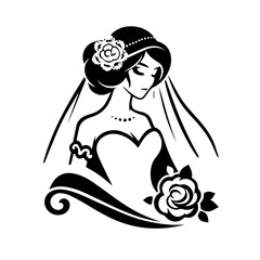 Woman dressed as a bride