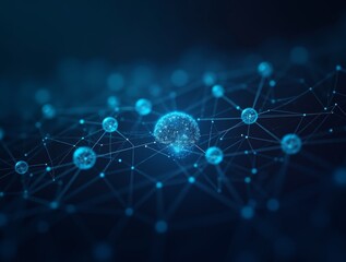 Digital background perfect for tech processes, neural networks, artificial intelligence, data transfer and security, digital storage, multimedia presentations, scientific studies, education, etc.