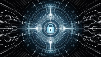 Obraz premium Digital background perfect for tech processes, neural networks, artificial intelligence, data transfer and security, digital storage, multimedia presentations, scientific studies, education, etc.