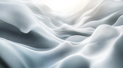 Obraz premium Abstract white wavy background with light and shadow.