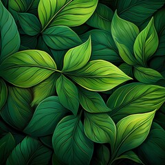 Fototapeta premium Vibrant Tropical Leaves Texture as an Abstract Green Background
