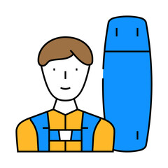 wakeboarding sport line icon vector. wakeboarding sport sign. isolated symbol illustration