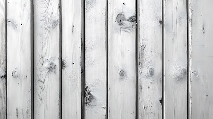 Close-up of a weathered, white wooden plank wall.