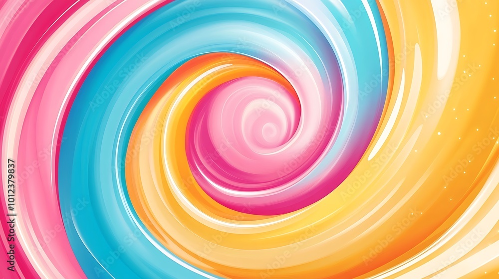 Wall mural a vibrant, colorful abstract swirl background with a clear area for text