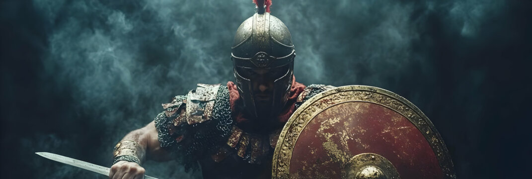 Roman Warrior Realistic Image: Ready for Battle