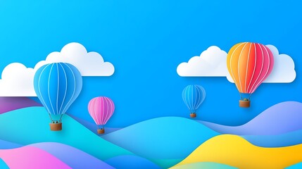 Balloons floating gracefully, painting the sky in vivid hues