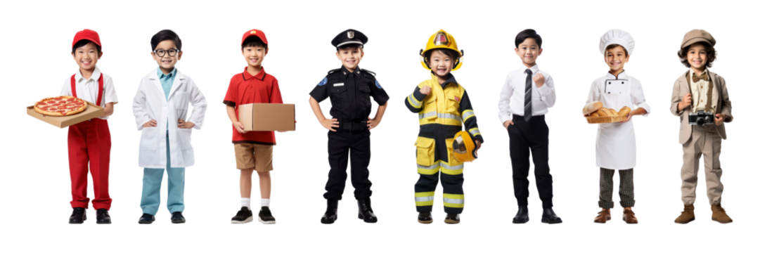 career of kid png cut out element set