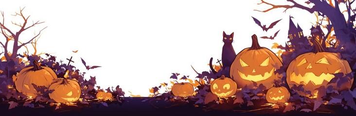 Fototapeta premium Halloween Pumpkin Isolated on White Background