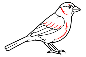  Cute canary bird sitting a branch