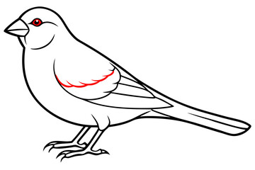  Cute canary bird sitting a branch