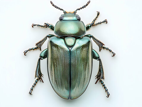 Emerald Green Beetle Photo - Insect Specimen on White