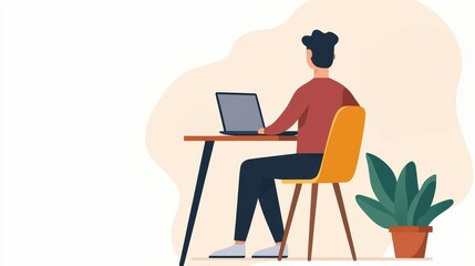 Person working on laptop at home