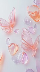 Pink Glass Butterflies: Delicate Abstract Art