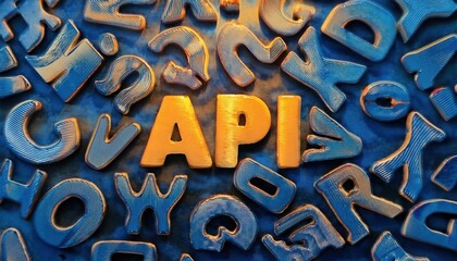 API Letters in Vibrant Background Art Design