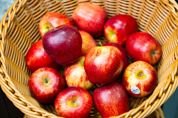 apples in a wicker basket