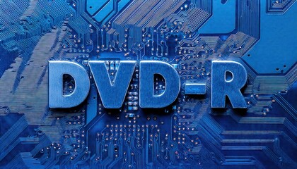High-Resolution Image of DVD-R with Circuitry Background